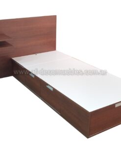 Cama cajonera Plak 100 con respaldo y mesa flotante C